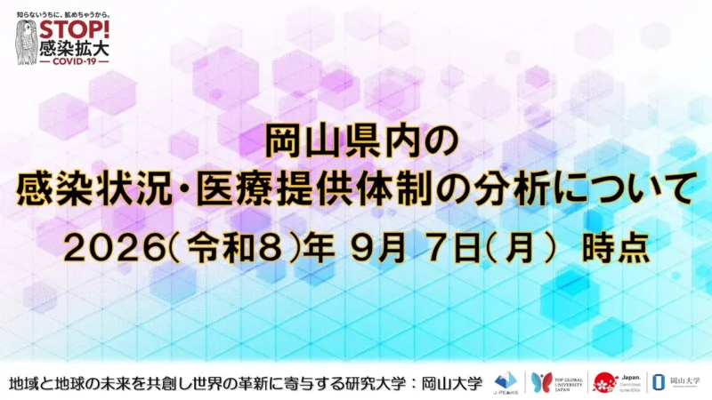 【岡山大学】岡山県内の感染状況・医療提供体制の分析について(2026年9月7日現在)
